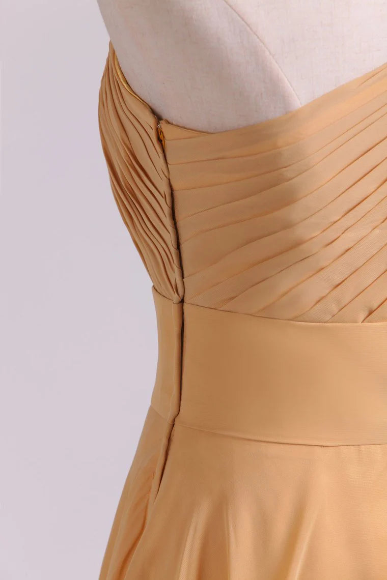 One Shoulder Party Dresses A Line Floor Length Chiffon Beaded New