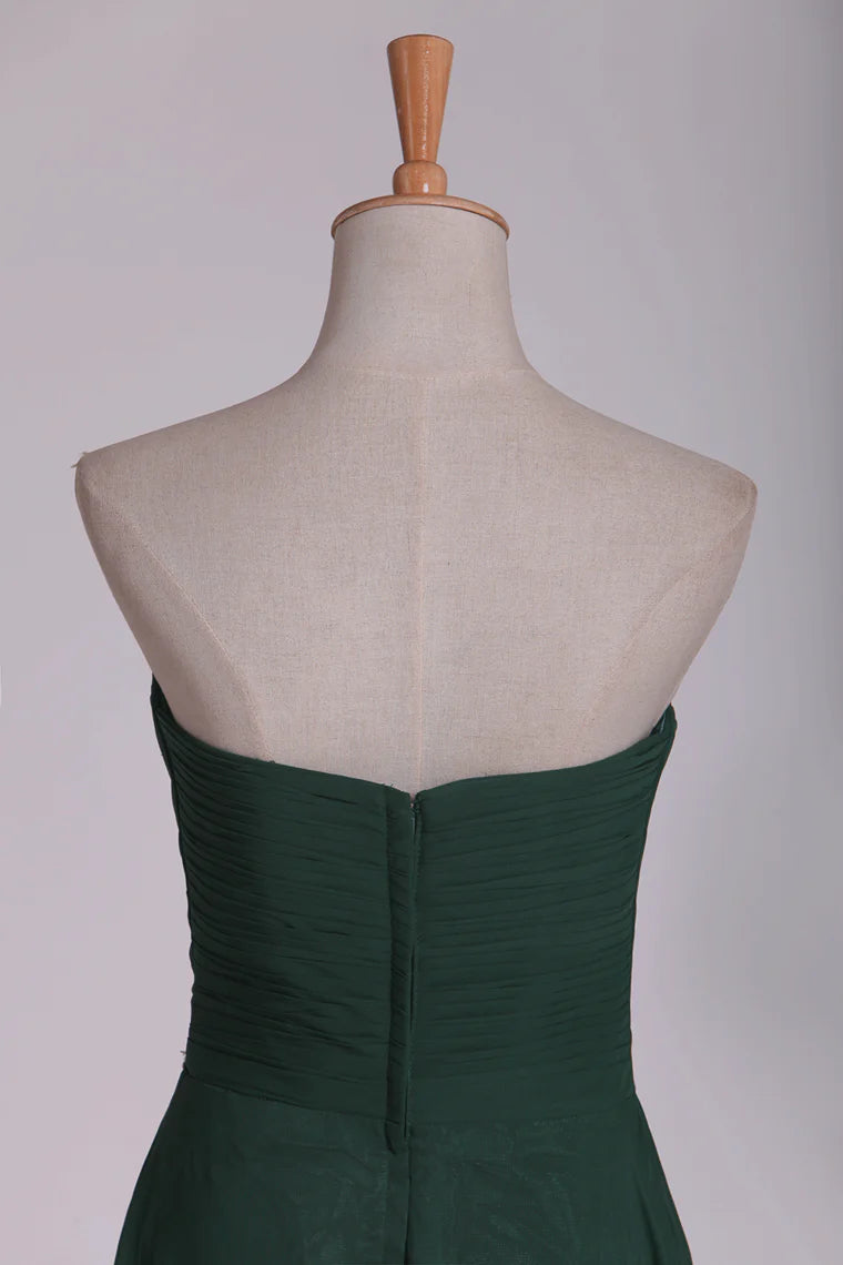 Party Dress Fitted & Pleated Bodice A Line Chiffon Beaded Floor Length