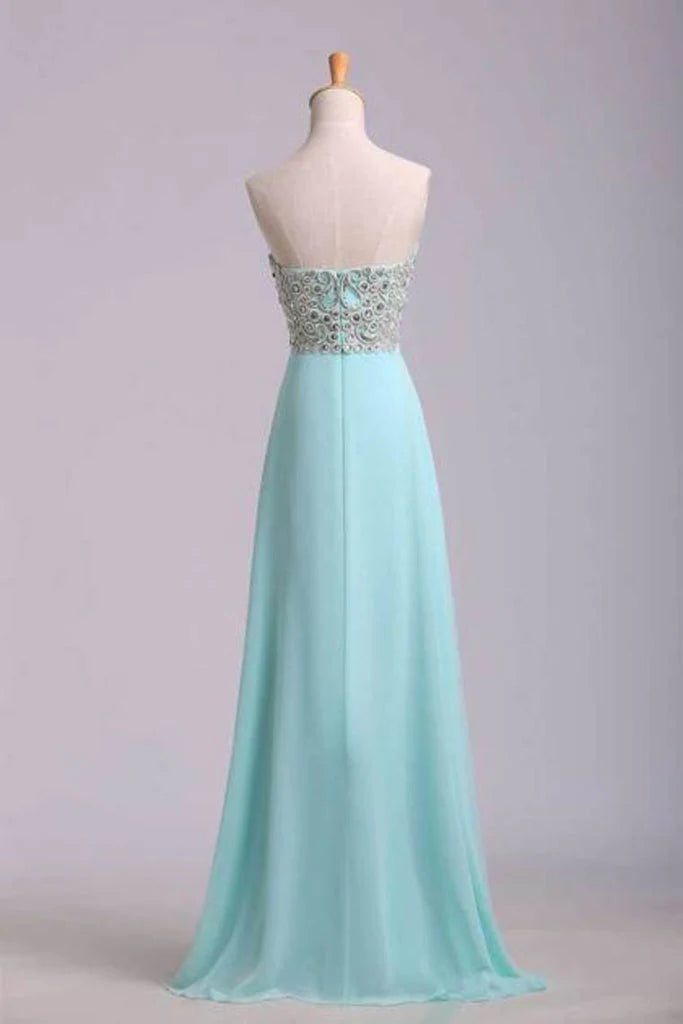 Party Dresses A Line Sweetheart Floor Length Chiffon