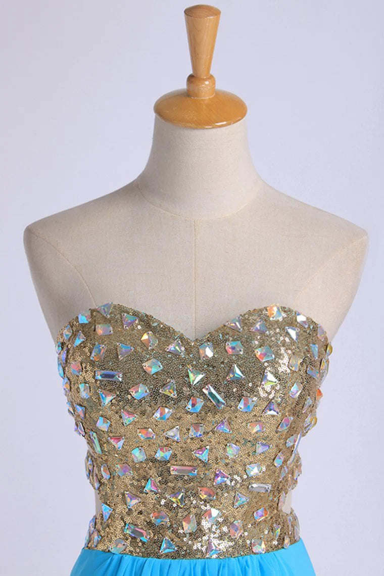 Party Dresses A Line Sweetheart Floor Length Chiffon