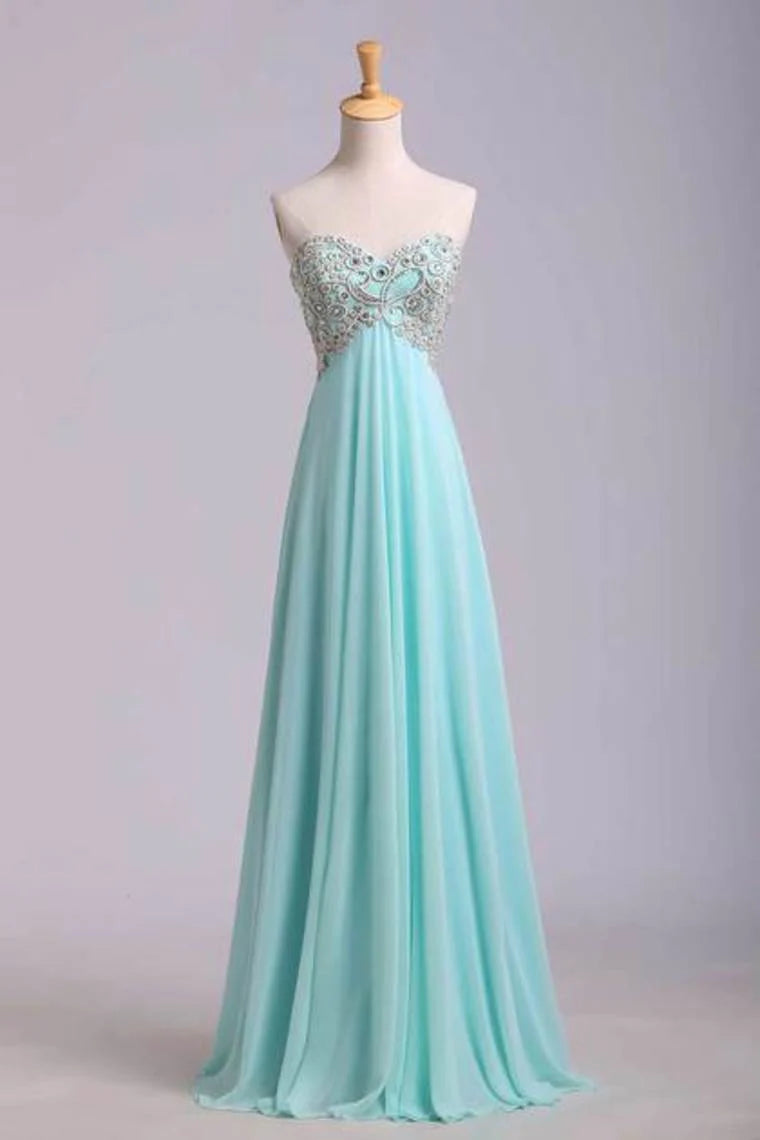Party Dresses A Line Sweetheart Floor Length Chiffon
