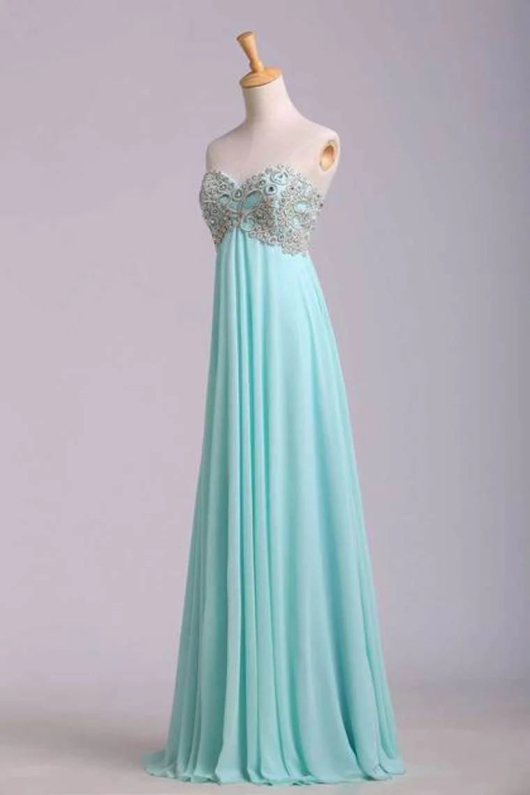Party Dresses A Line Sweetheart Floor Length Chiffon