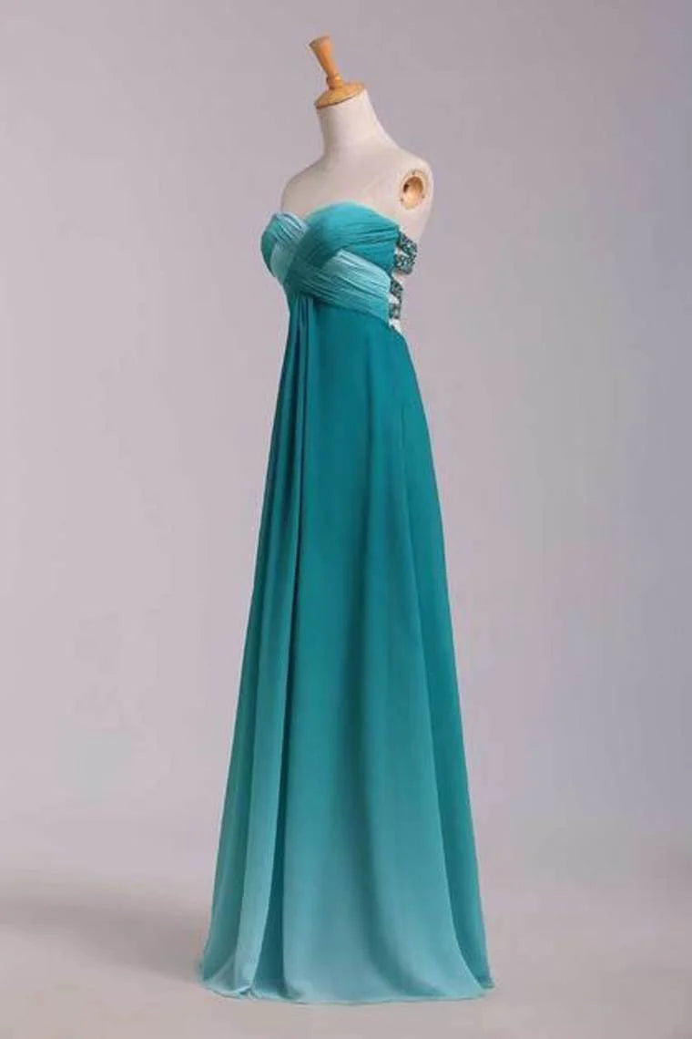 Party Dresses A Line Sweetheart Floor Length Cross Back Colorful