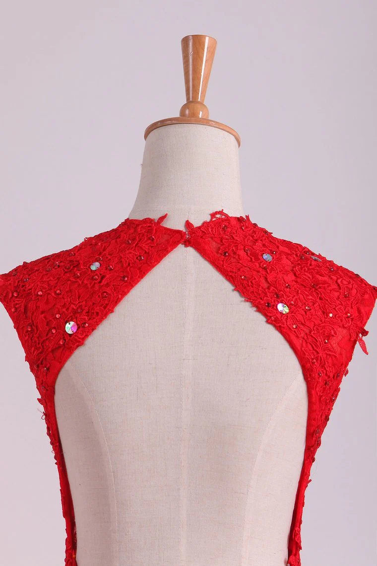 Mermaid With Beading Scoop Sweep Train Lace