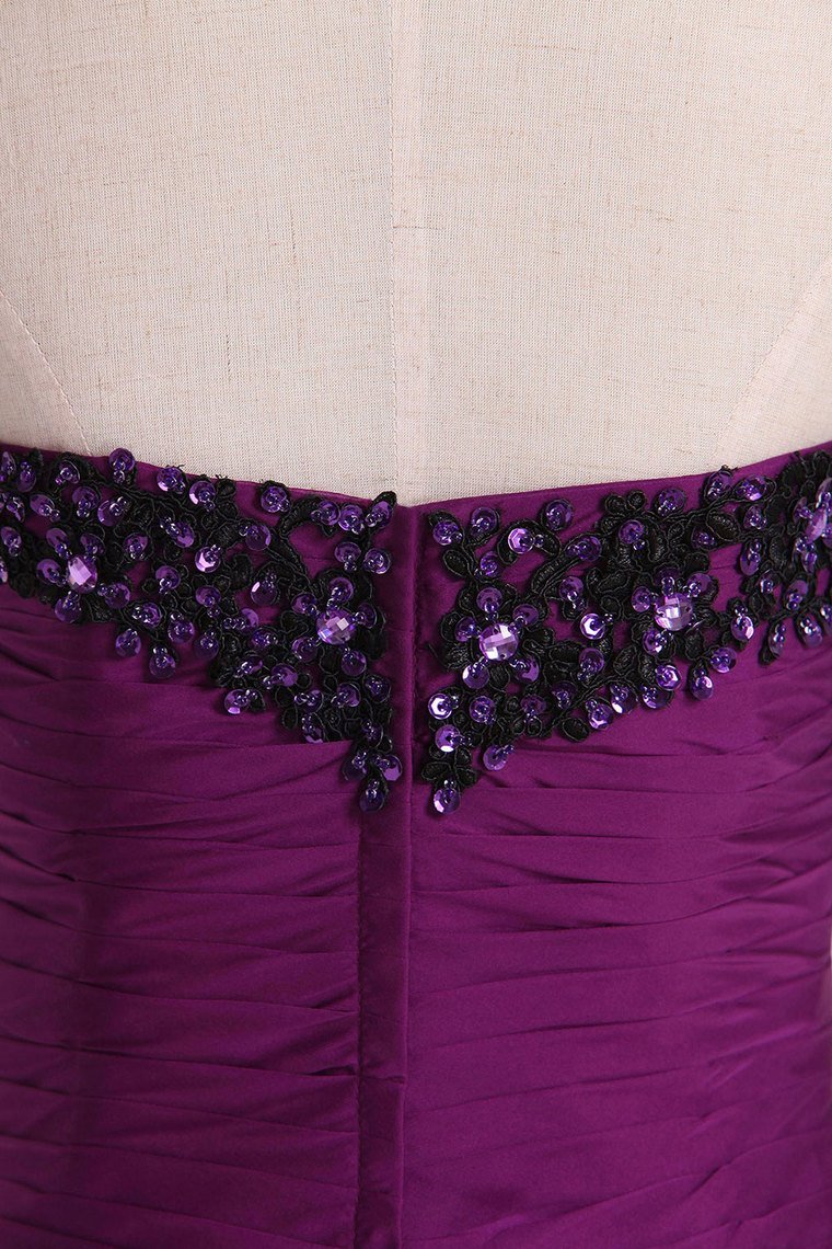 Party Dresses Ruffled Bodice Sheath/Column With Beads&Applique Floor Length