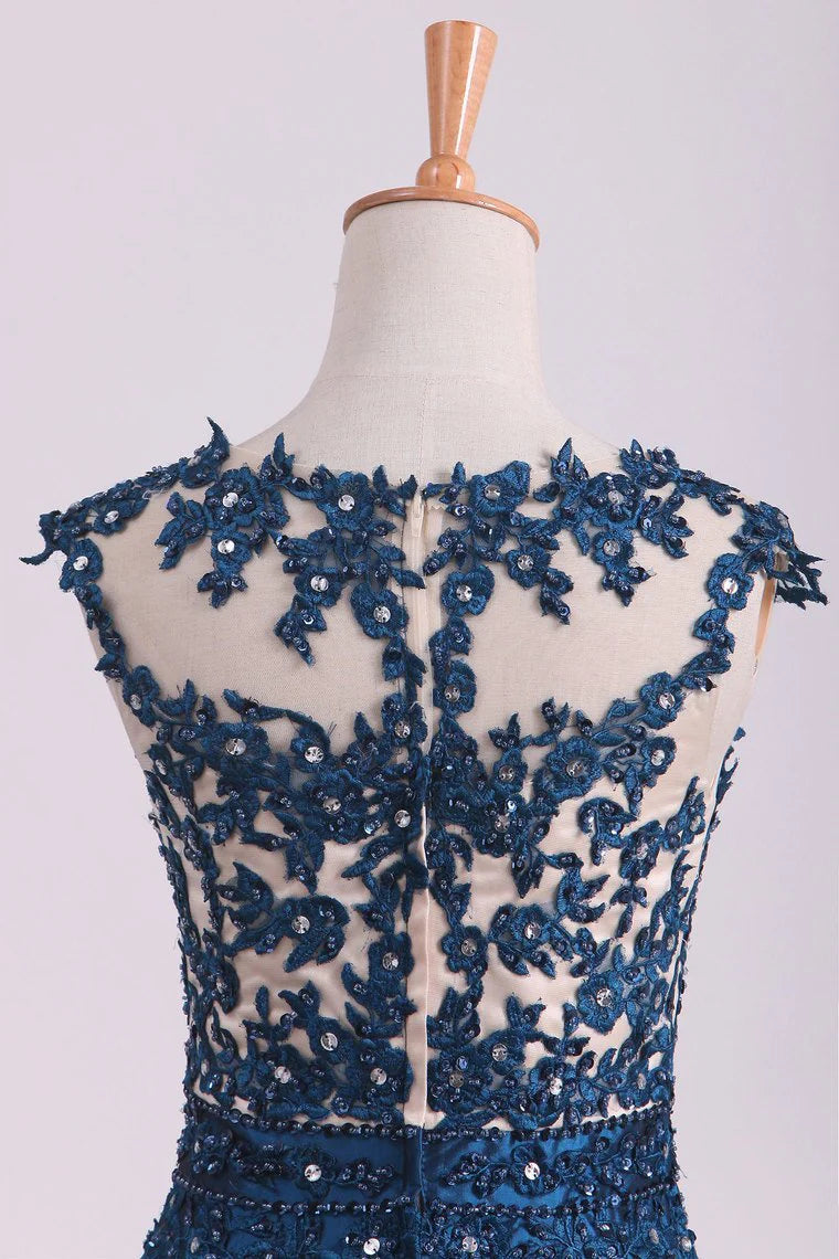 Party Dresses V Neck Mermaid With Beading And Applique