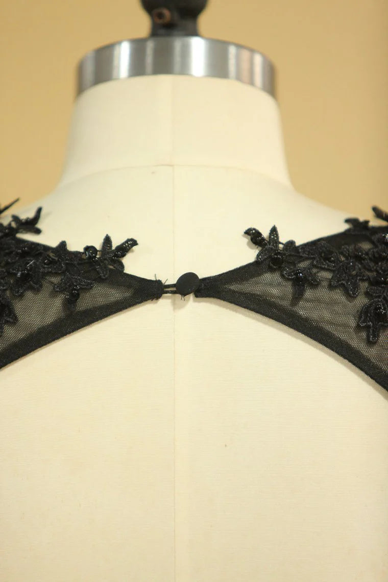 Plus Size Mermaid Scoop Open Back Party Dresses Chiffon With Applique And Beading