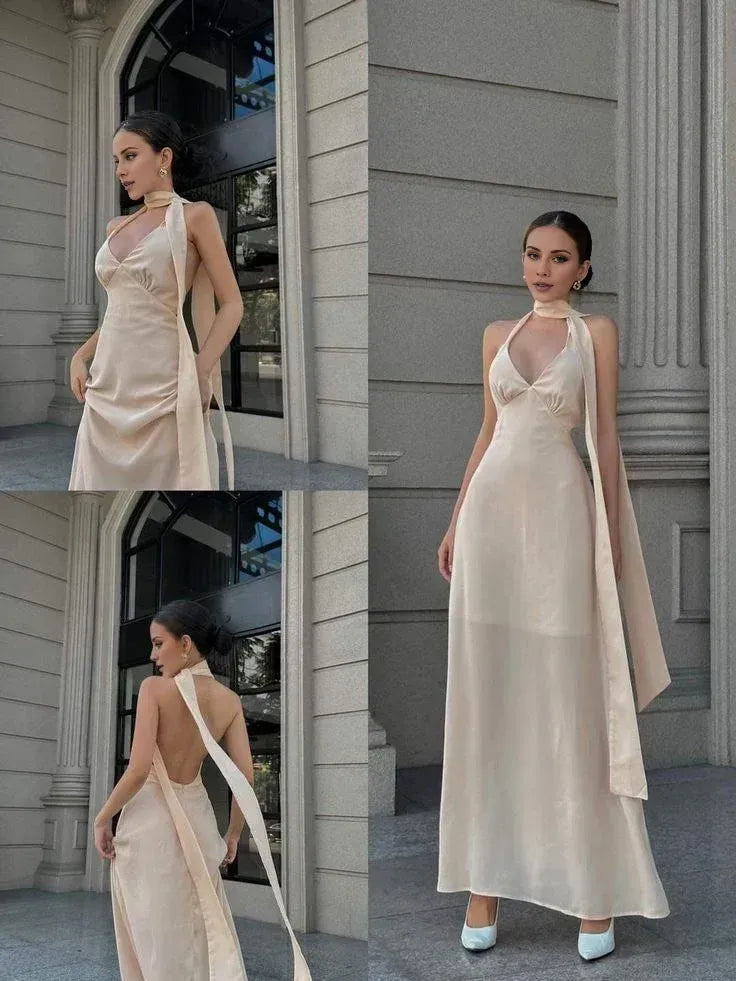Buyishang Pretty A Line Halter Chiffon Prom Dress Evening Dress Formal Dress