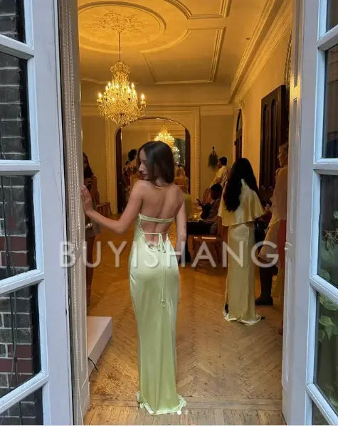 Buyishang Pretty Mermaid Sweetheart Long Yellow Prom Dress Evening Dress Formal Dress