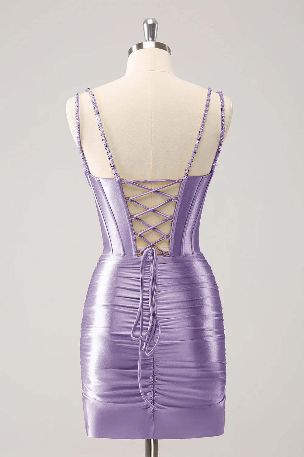 Golden Spaghetti Straps Bodycon Homecoming Dress with Sequins