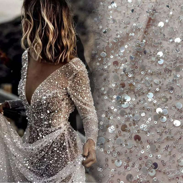 Buyishang Bohemian A-Line Sparkly Sequined Luxury Wedding Dresses