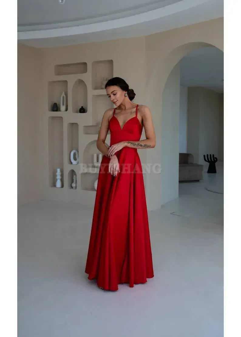 Buyishang Red Silk Dress With Slit Red Silk Long Dress Maxi Prom Dress Women Silk Maxi Dress Handmade Dress Silk Birthday Dress