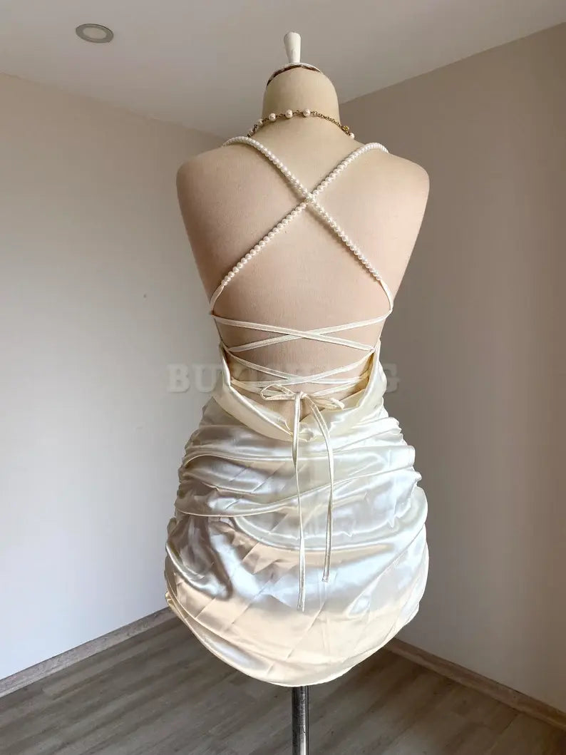 Buyishang Satin Dress Women's Satin Dresses Bridal Dresses After Party Bridesmaid Dresses Prom Dress