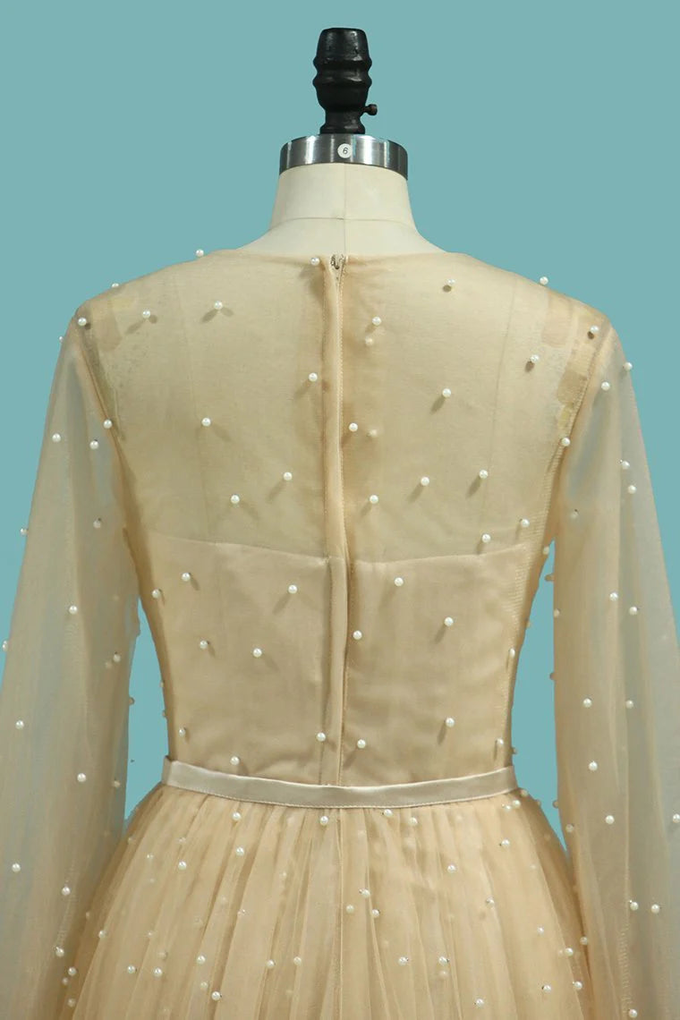 Party Dresses Tulle With Beading Court Train Detachable