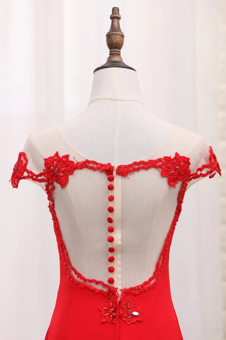 Mermaid Asymmetrical Party Dresses Satin With Beads Zipper Up