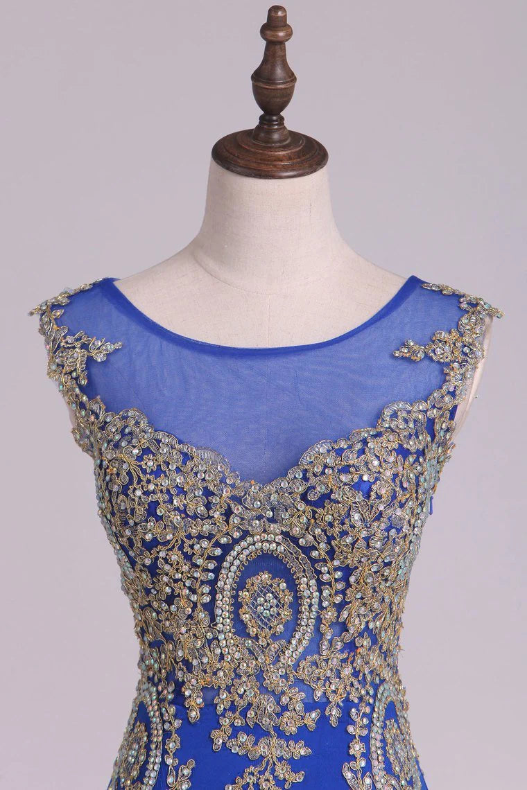 Party Dresses Mermaid Spandex With Applique Sweep Train