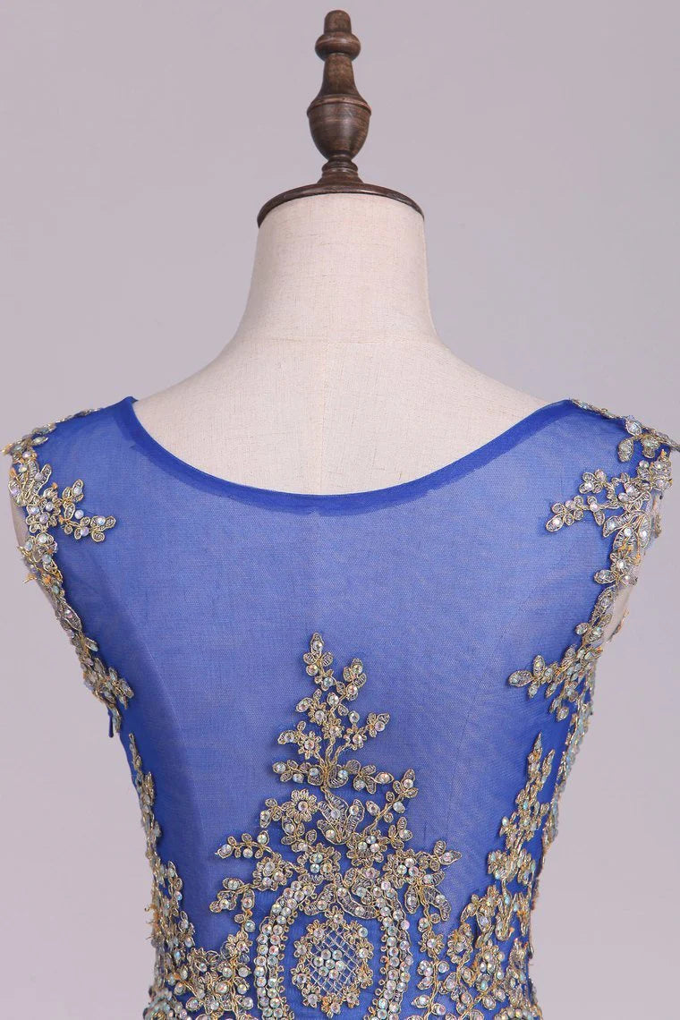 Party Dresses Mermaid Spandex With Applique Sweep Train