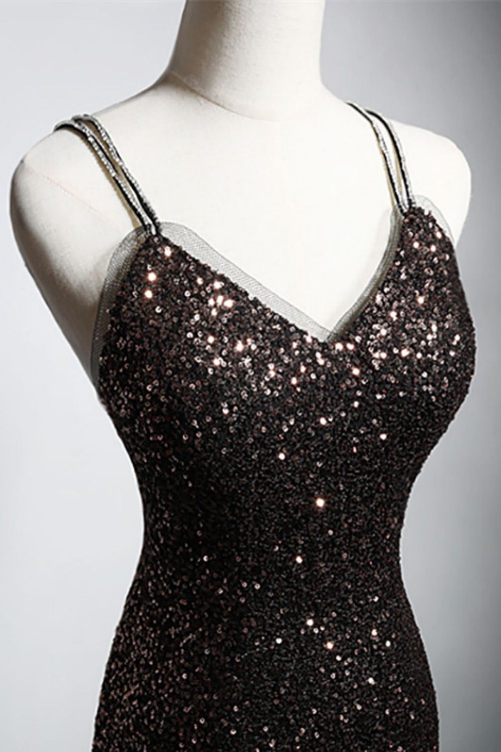 Sexy Mermaid Spaghetti Straps Open Back Long Prom Dress