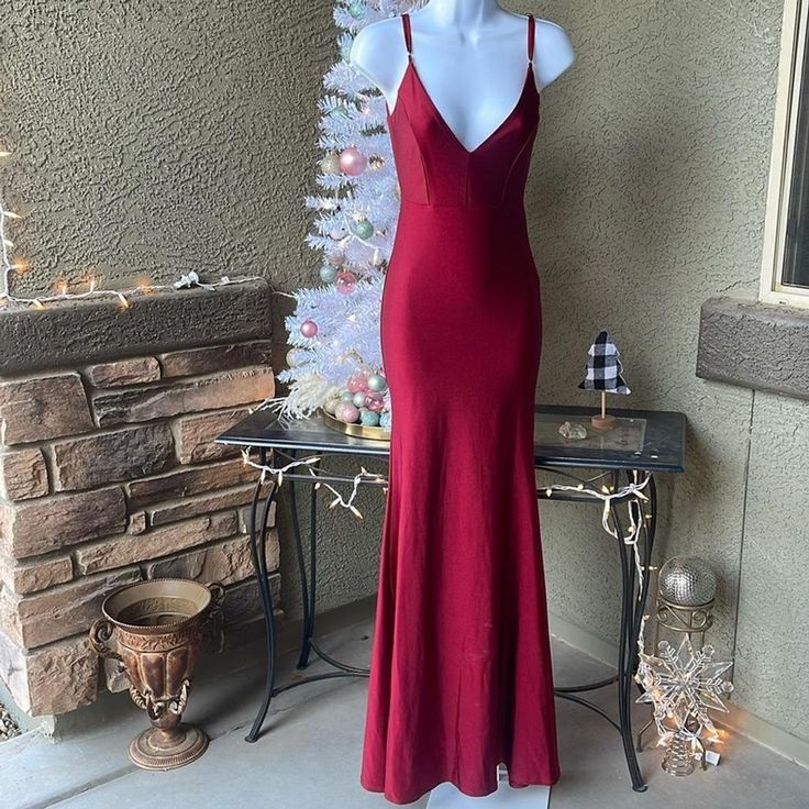 Buyishang Sexy Mermaid Spaghetti Straps Satin Burgundy Prom Dresses Long Party Dress
