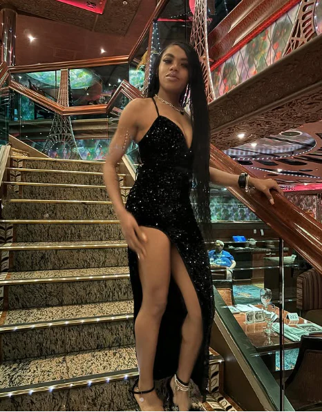 Buyishang Sexy Mermaid Spaghetti Straps Sequin Slit Black Long Prom Dresses Party Dress