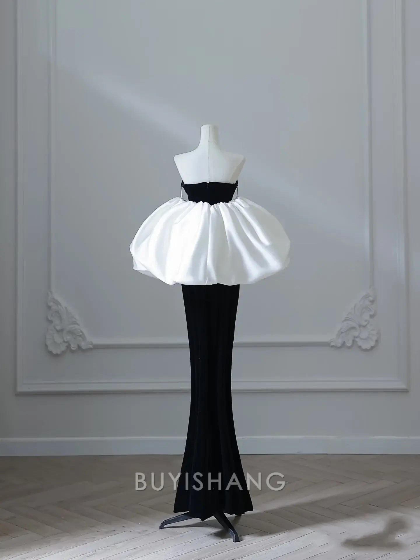 Buyishang Sexy Mermaid Sweetheart Black Velvet Long Prom Dresses Evening Gowns