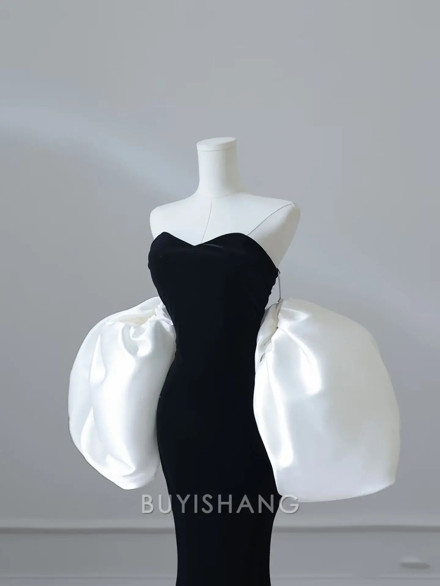 Buyishang Sexy Mermaid Sweetheart Black Velvet Long Prom Dresses Evening Gowns