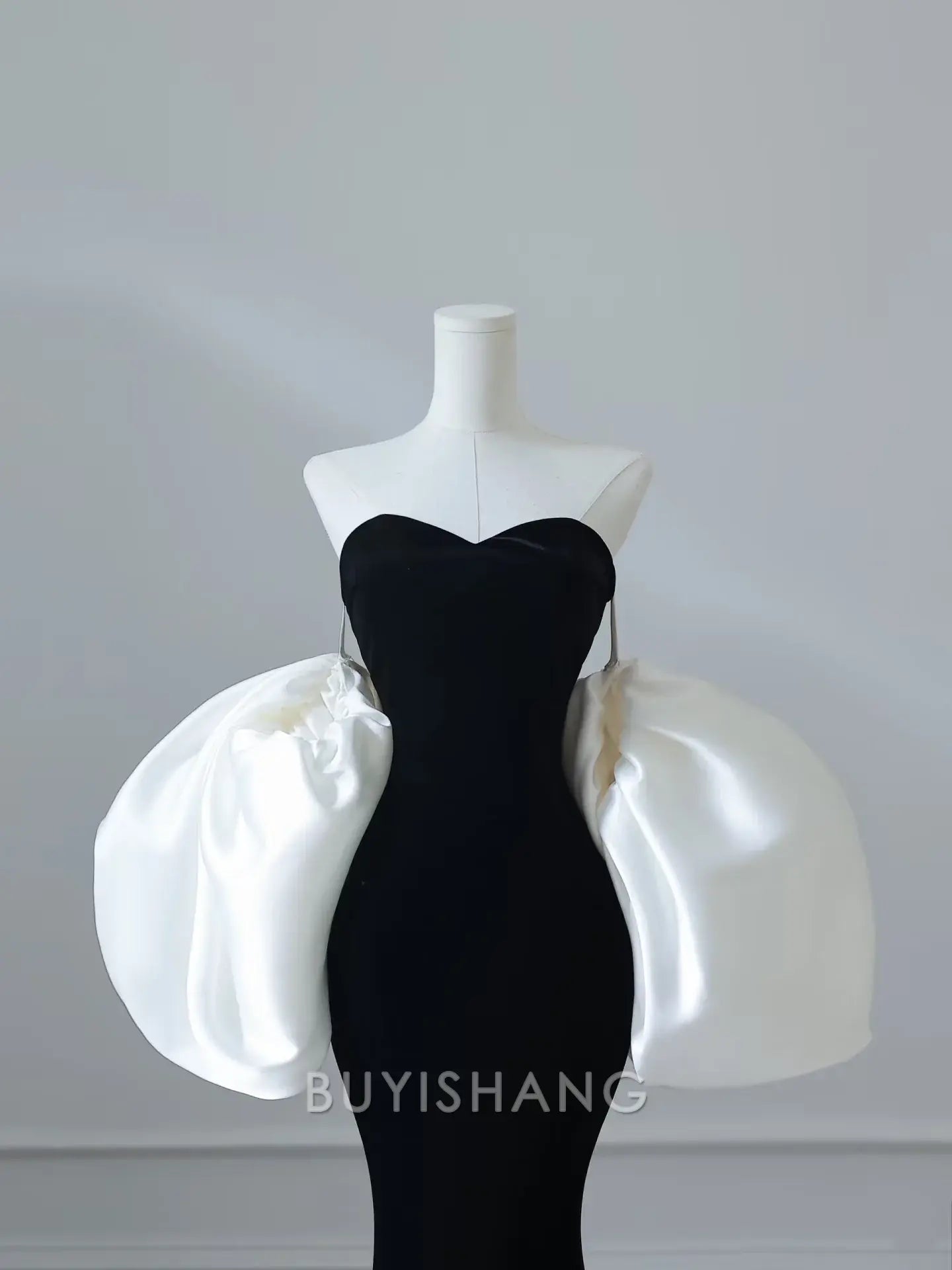 Buyishang Sexy Mermaid Sweetheart Black Velvet Long Prom Dresses Evening Gowns