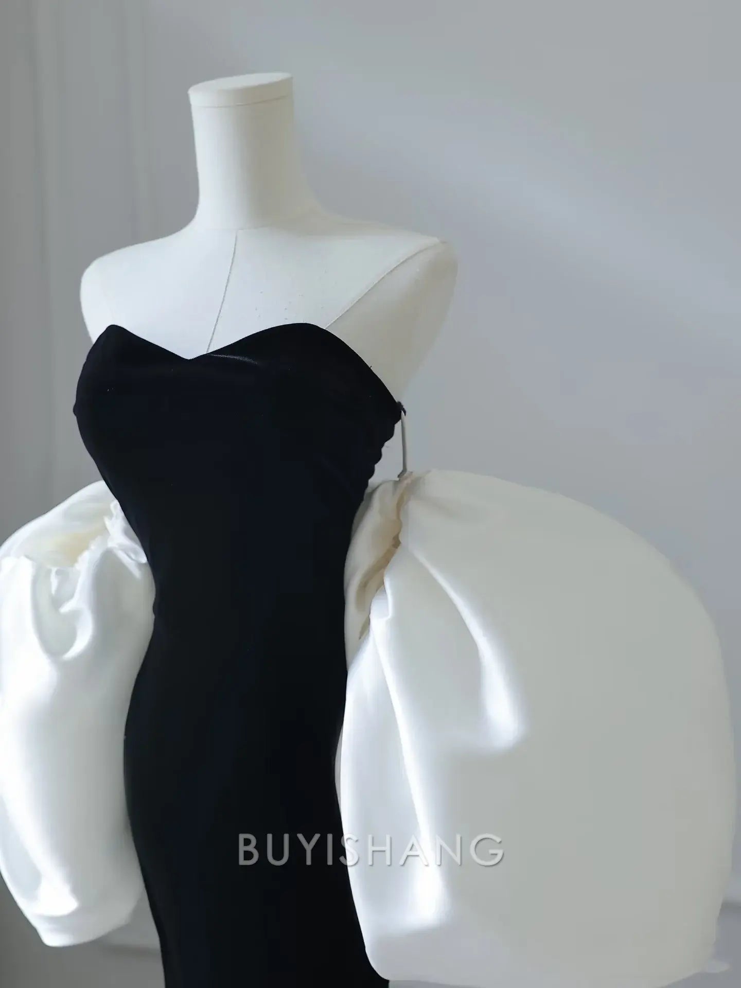 Buyishang Sexy Mermaid Sweetheart Black Velvet Long Prom Dresses Evening Gowns