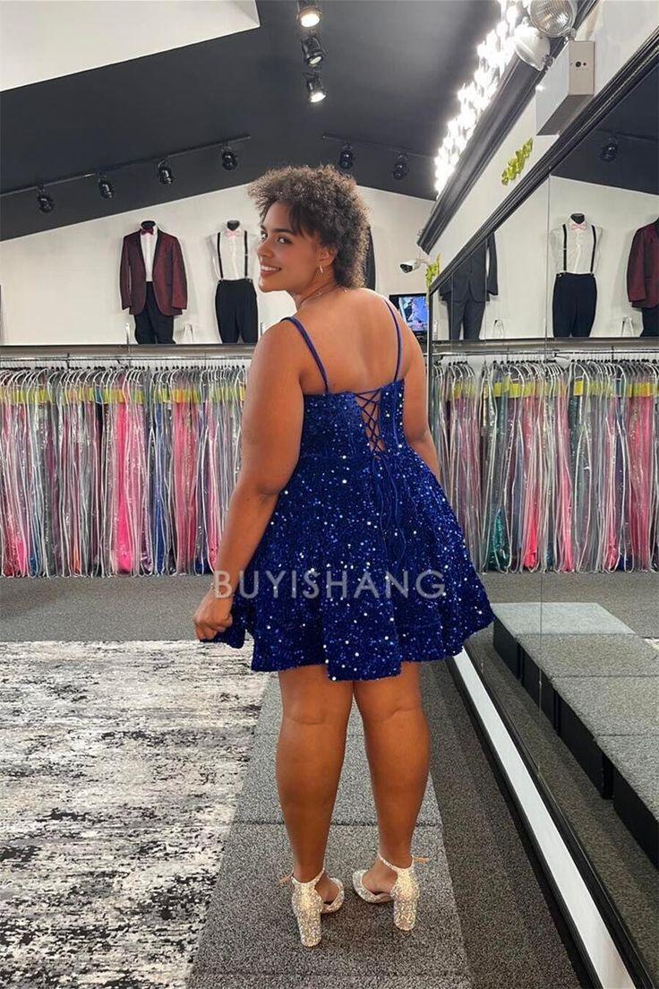 Buyishang Sexy Sequin Scoop A-line Short Homecoming Dress