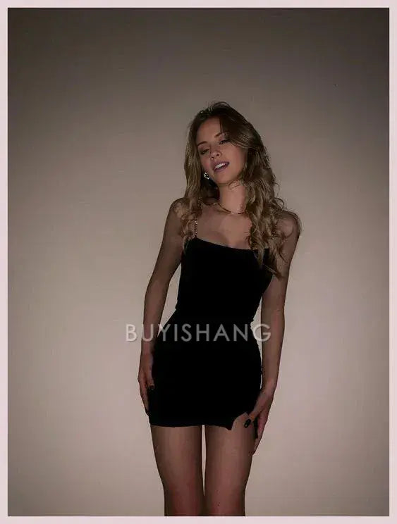 Buyishang Sexy Sheath Black Homecoming Dresses Short Hoco Dress For Teens
