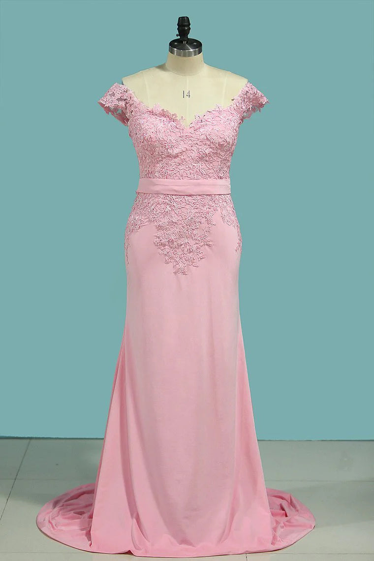 Party Dresses Spandex Zipper Up With Appliques