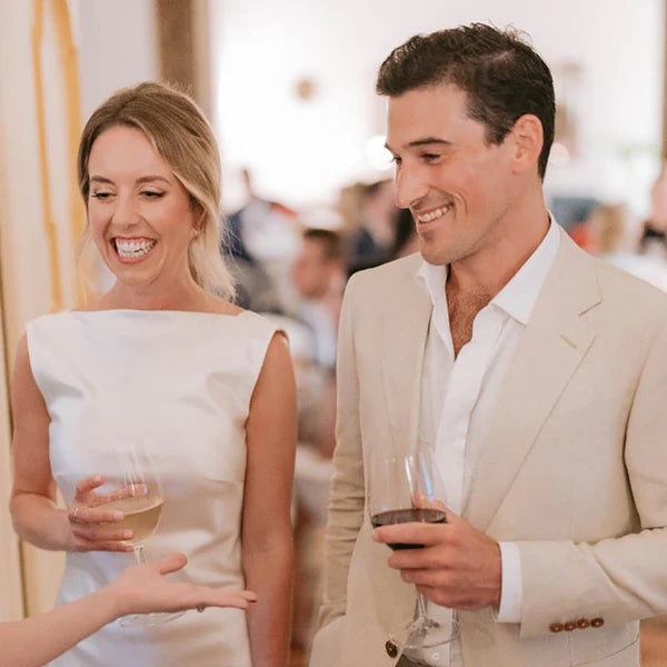 Buyishang Sheath High Bateau Neck Backless Silk Satin Wedding Dress