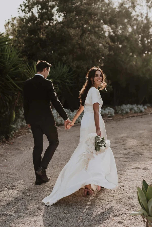 Buyishang Sheath Engaged Noivas Wedding Dresses With Slit