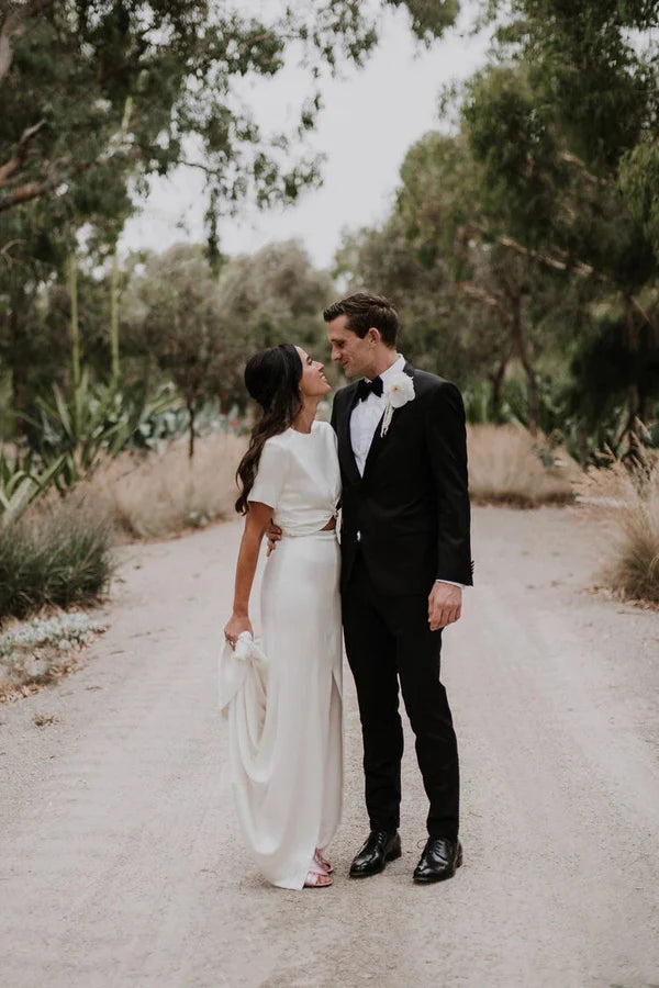 Buyishang Sheath Engaged Noivas Wedding Dresses With Slit