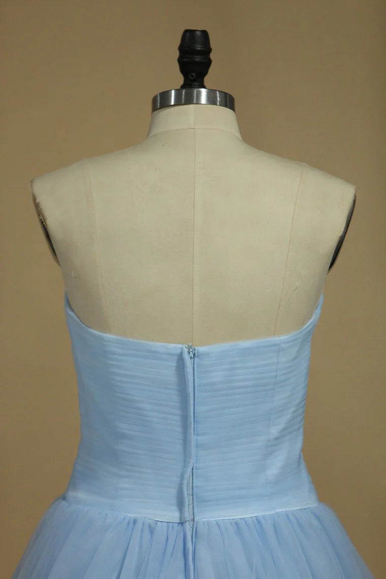 Simple Party Dresses A-Line Sweetheart Floor-Length Tulle