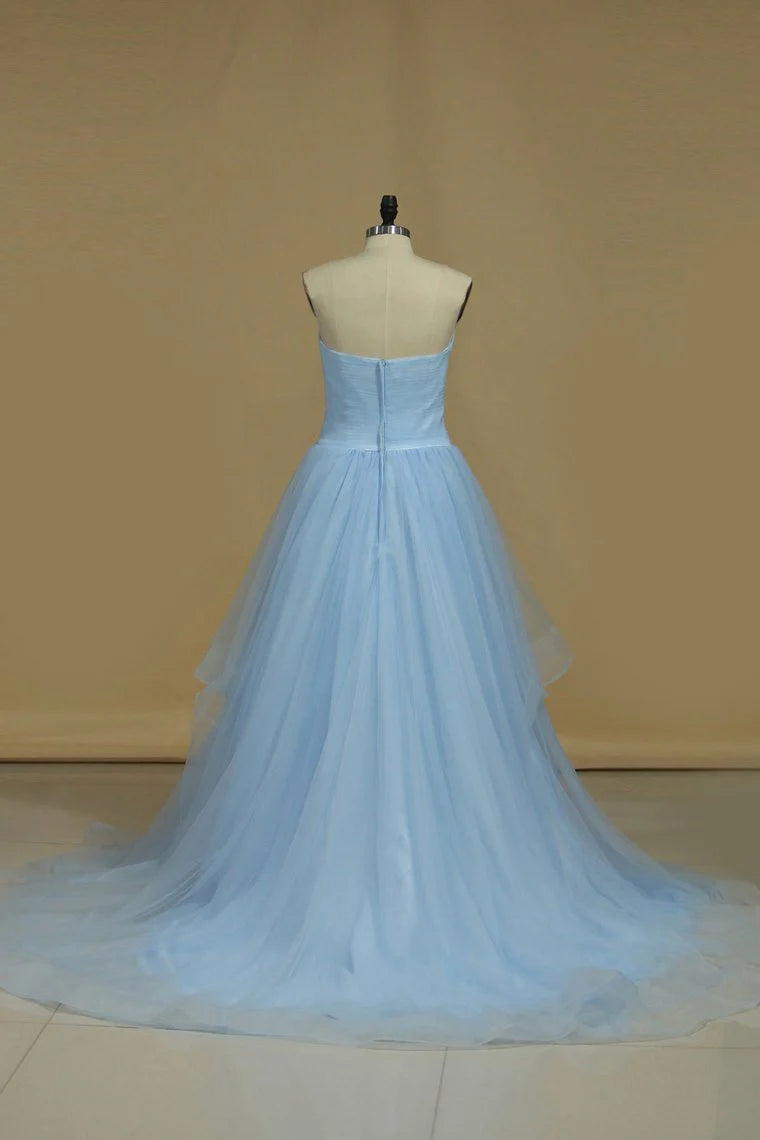 Simple Party Dresses A-Line Sweetheart Floor-Length Tulle