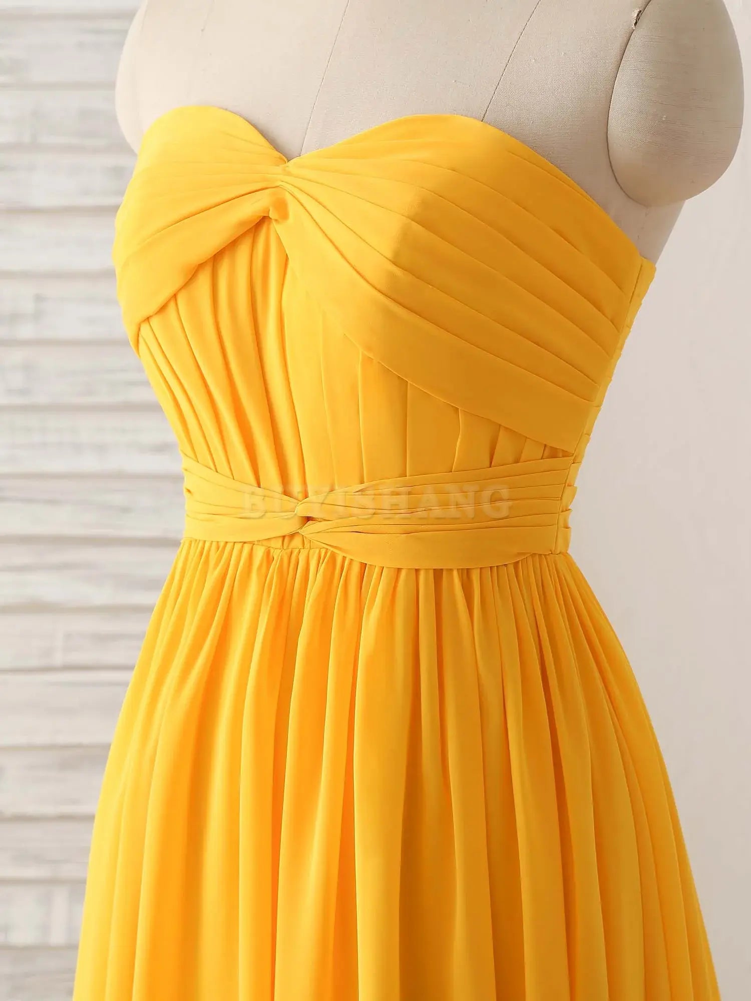 Buyishang Simple Chiffon Yellow Long Prom Dress Simple Bridesmaid Dress Bridesmaid dress shop