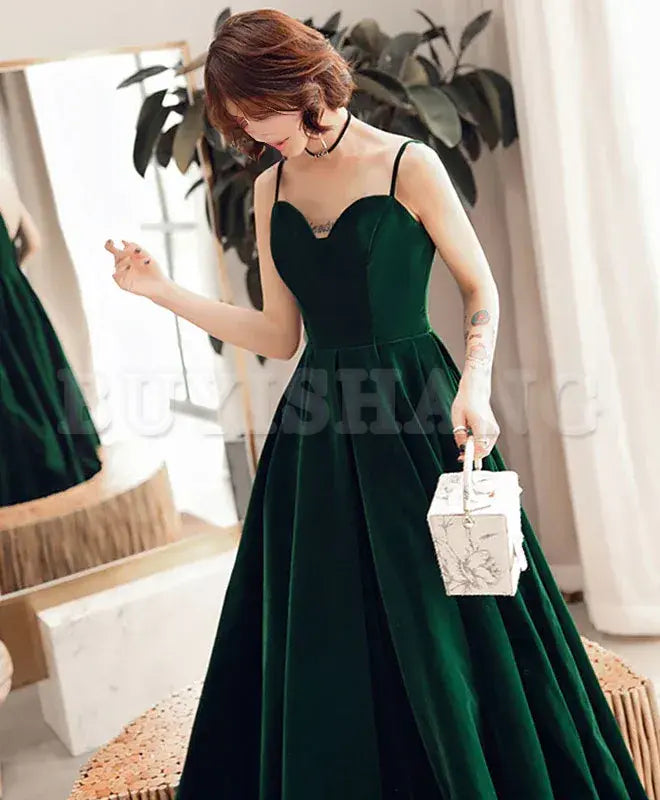 Buyishang Simple Green Short Prom Dress Green Bridesmaid Dress prom dress in store