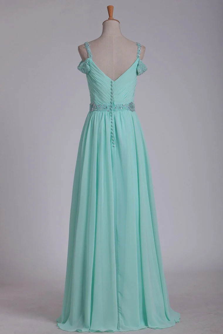 Party Dresses A Line Tulle With Beads & Ruffles Court Train