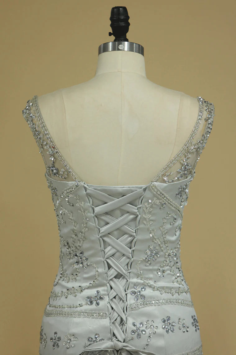 Party Dresses Mermaid With Beading Sweep Train