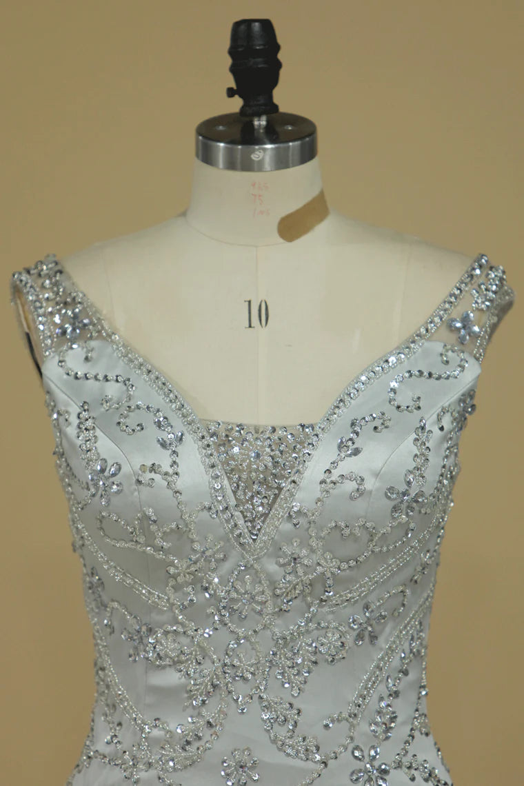 Party Dresses Mermaid With Beading Sweep Train