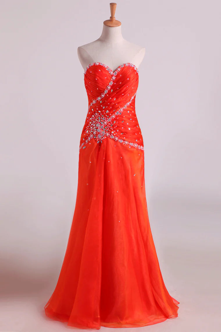 Sweetheart A Line Chiffon Party Dresses With Beading