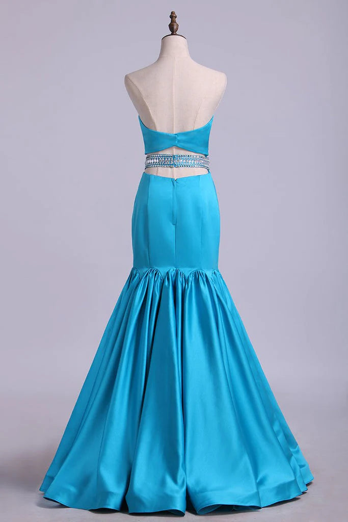 Mermaid Party Dresses With Beading Floor-Length
