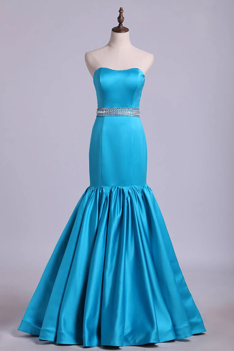 Mermaid Party Dresses With Beading Floor-Length
