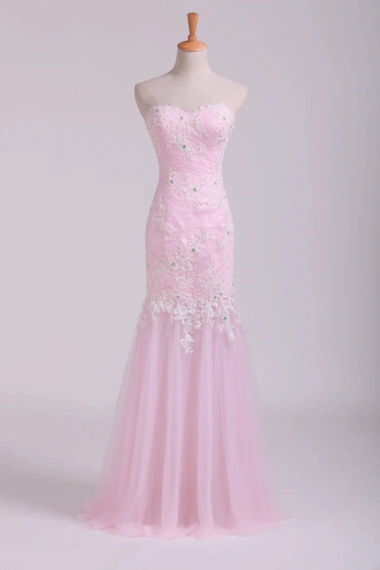 Mermaid Ruffled Bodice Party Dresses With Rhinestone