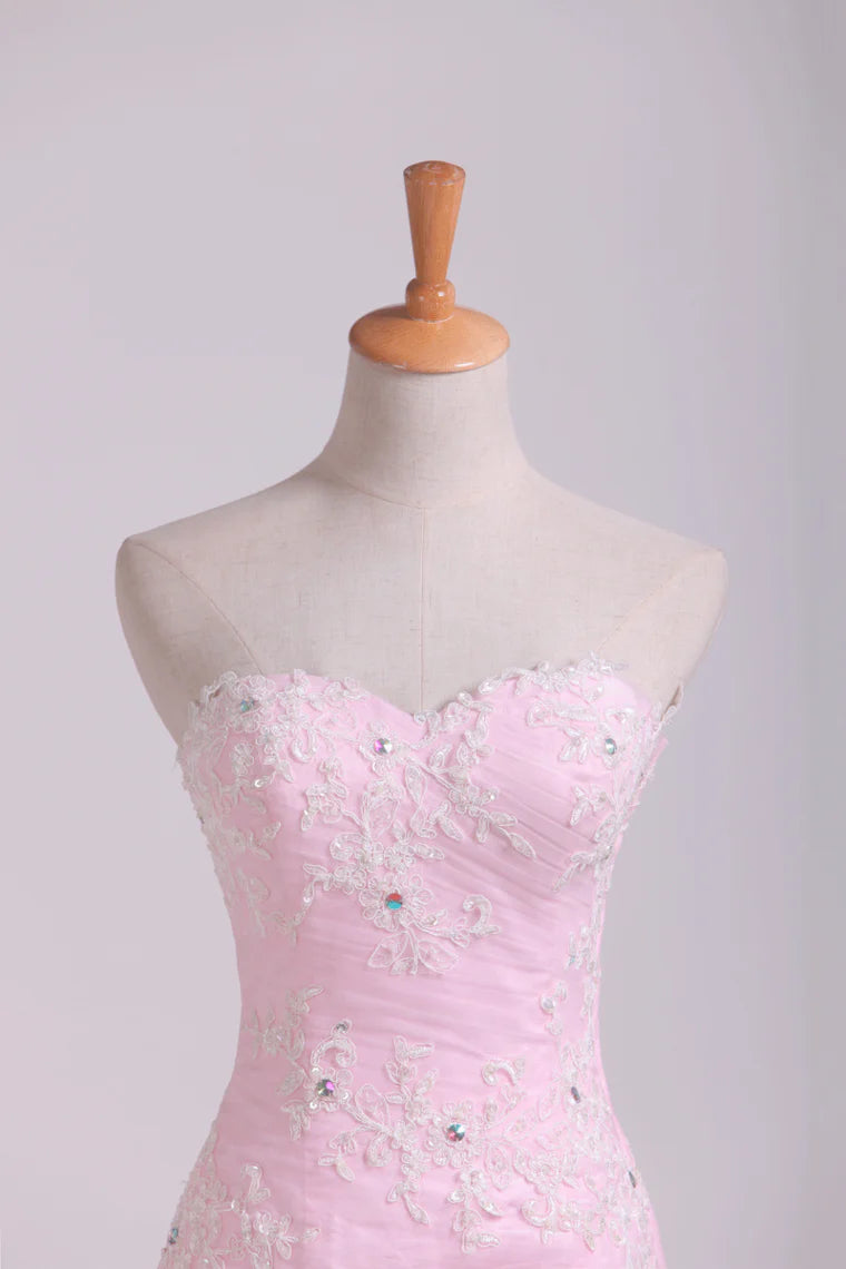 Mermaid Ruffled Bodice Party Dresses With Rhinestone