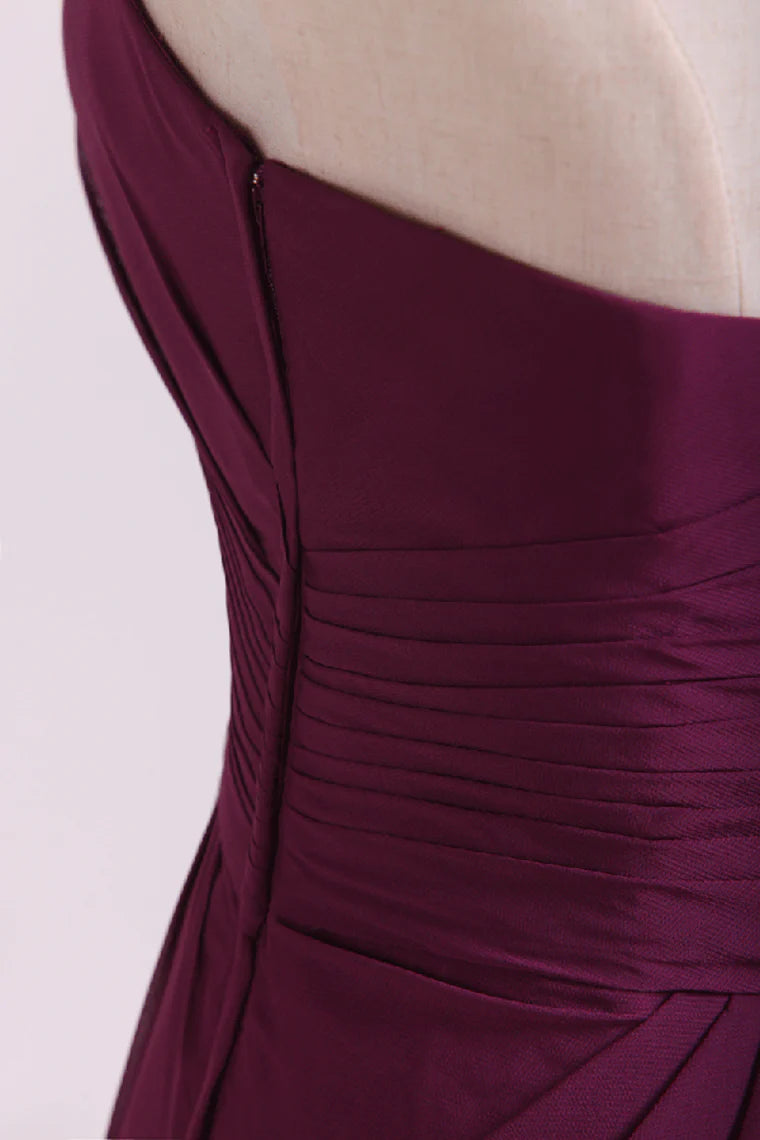 Sweetheart Sheath/Column Chiffon Party Dress Ruffled And Beaded New