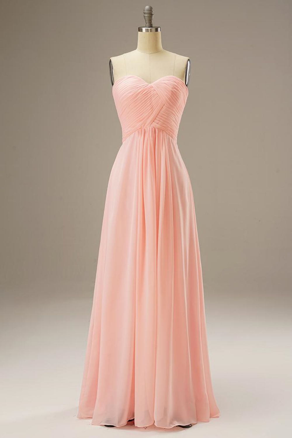Sweetheart Corset Back Chiffon Long Dress