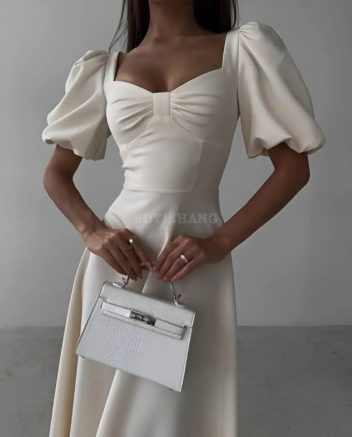 Buyishang Tailored Dress in Premium Suiting Fabric Timeless Design Perfect for Formal Events Office Wear and Evening Outings Quality You Can Trust