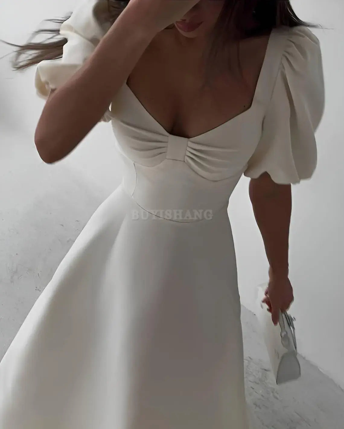 Buyishang Tailored Dress in Premium Suiting Fabric Timeless Design Perfect for Formal Events Office Wear and Evening Outings Quality You Can Trust